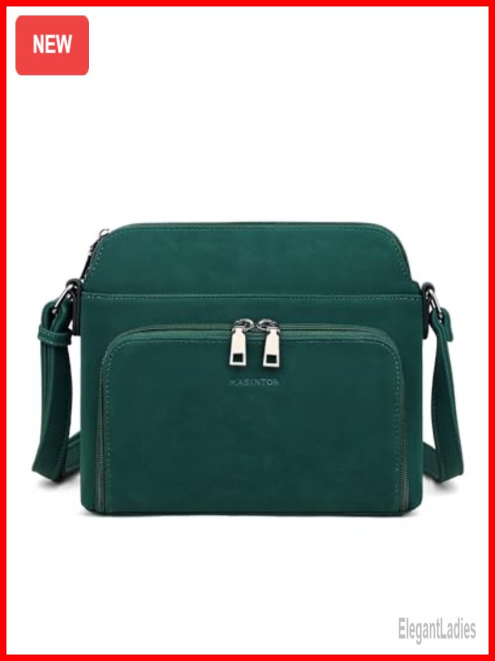 Soft Leather Crossbody Purse Multiple Pockets Adjustable Strap Women's Handbag